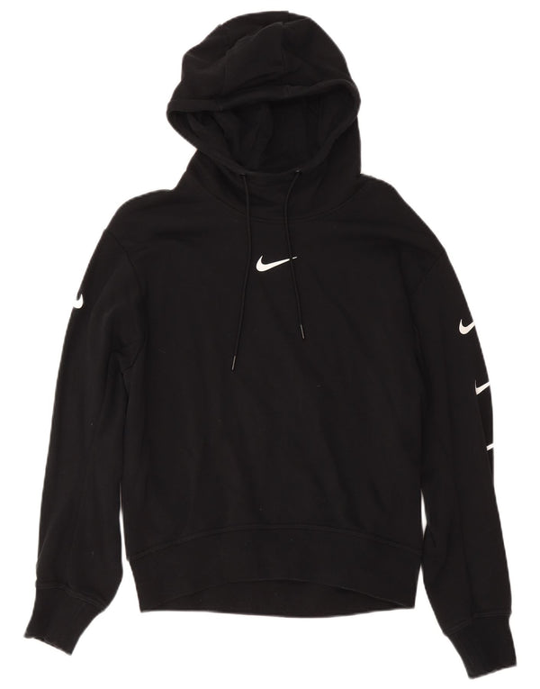 Nike Ženska majica s kapuljačom s kapuljačom UK 16 Veliki crni pamuk