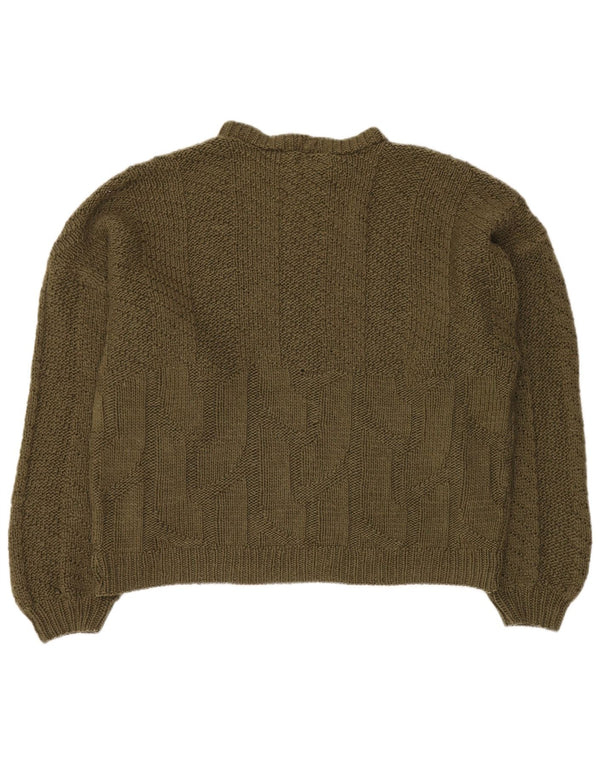 VINTAGE ženski džemper s okruglim izrezom UK 18 XL Kaki