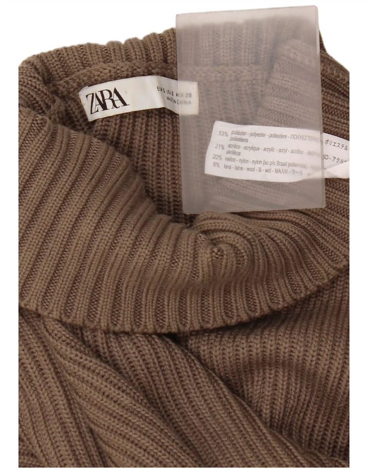 Zara ženski pulover s velikim ovratnikom UK 10 Small Brown