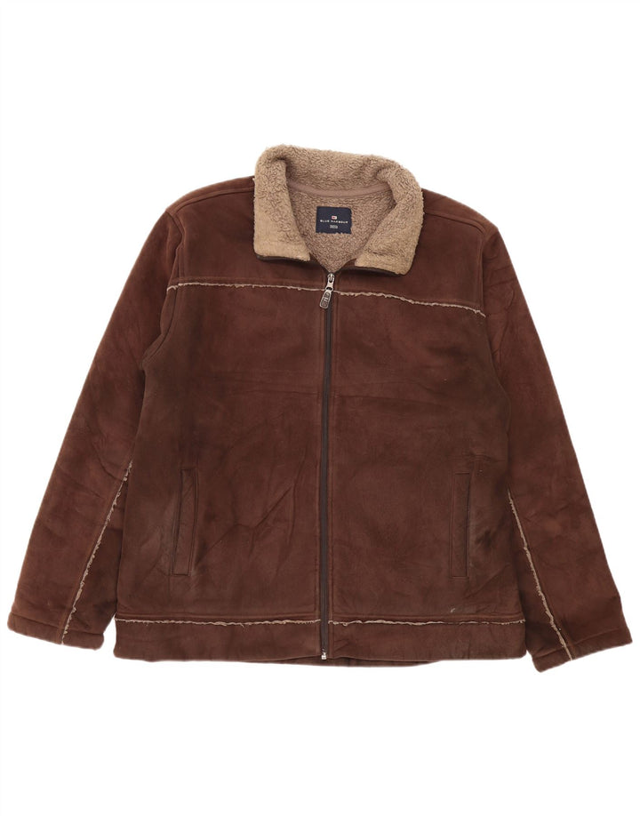 MARKS & SPENCER muška šerpa jakna UK 41/43 veliki smeđi poliester
