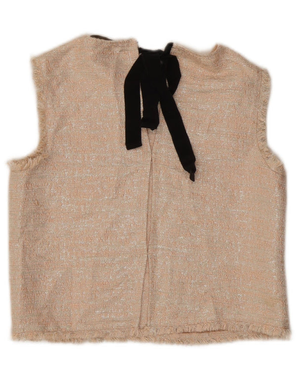 Zara ženski gornji dio kratke bluze bez rukava UK 10 Small Beige Acrylic