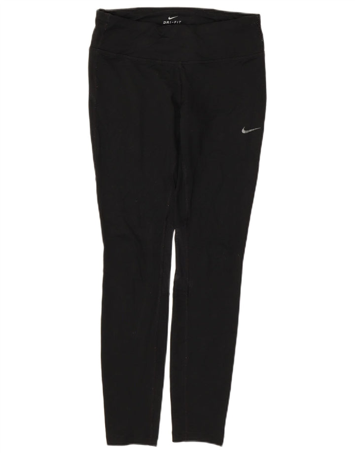NIKE Ženske Dri Fit Leggings UK 10 Male crne poliesterske
