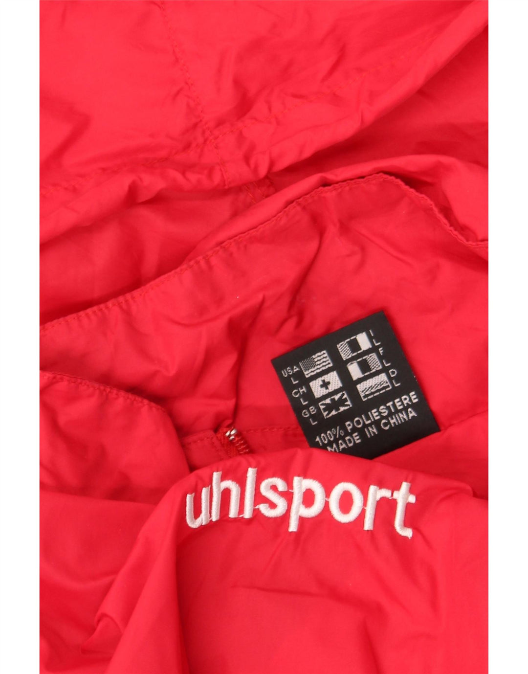 Uhlsport muška kišna jakna s kapuljačom UK 40 veliki crveni poliester