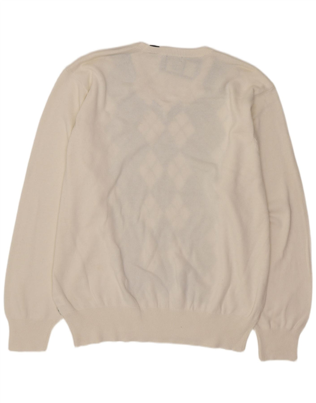 Izod muški džemper s V-izrezom XL bijeli argyle/dijamantni pamuk