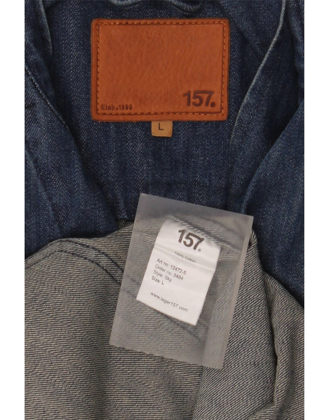 Lager 157 Muška traper jakna s 5 gumba UK 40 Large Blue Cotton