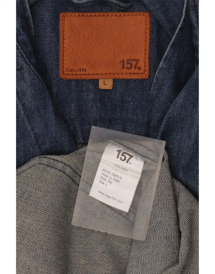 Lager 157 Muška traper jakna s 5 gumba UK 40 Large Blue Cotton