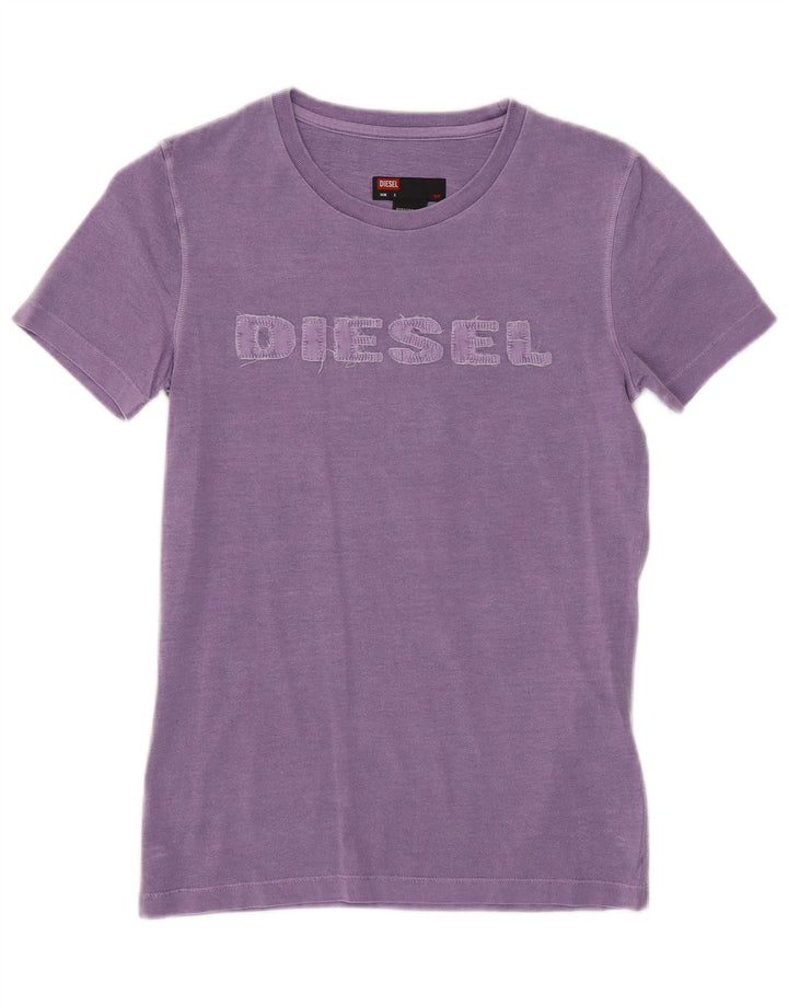 DIESEL Ženska majica kratkih rukava s grafičkim motivima UK 10 Small Purple Pamuk