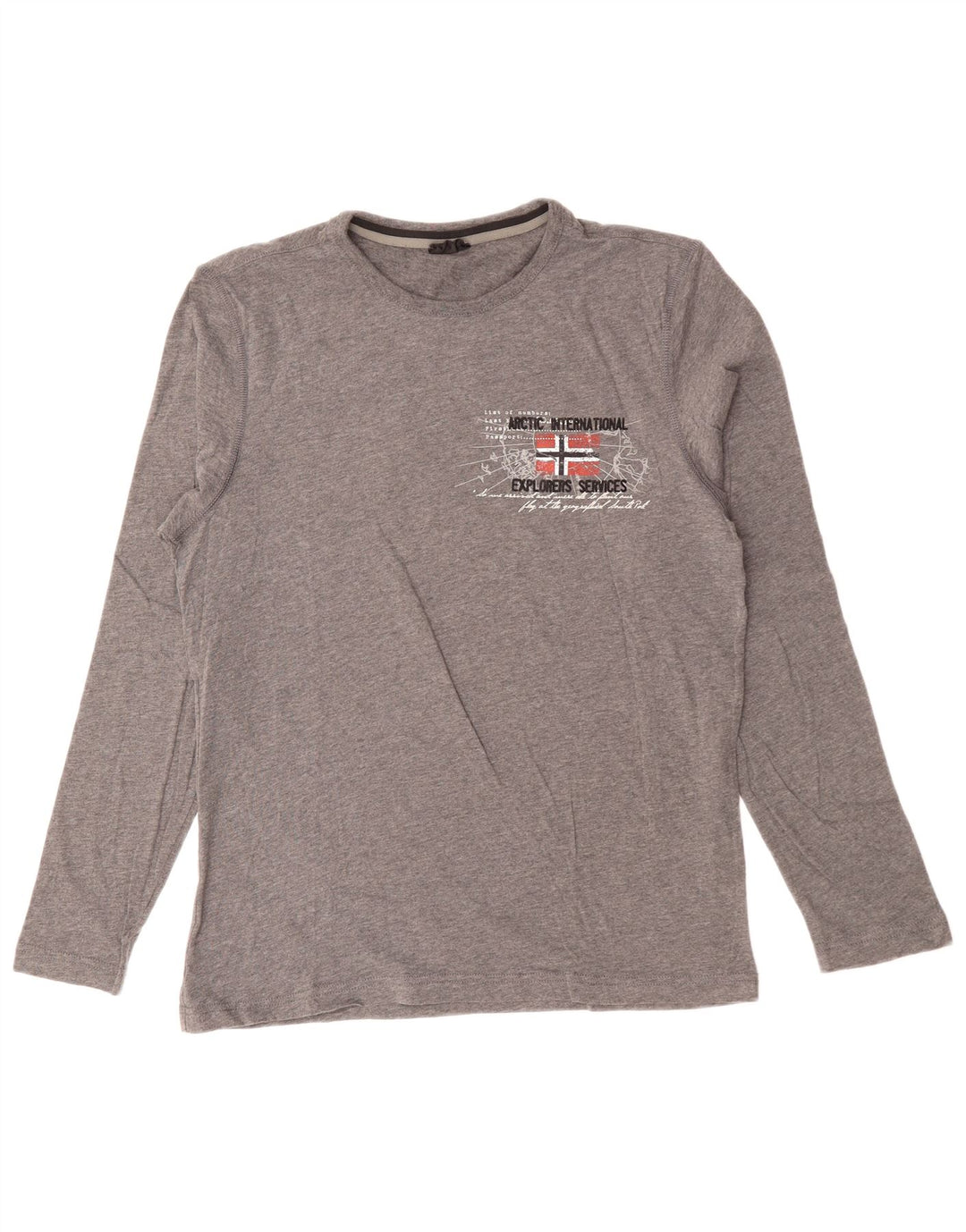 NAPAPIJRI muška grafička majica dugih rukava srednje sive boje