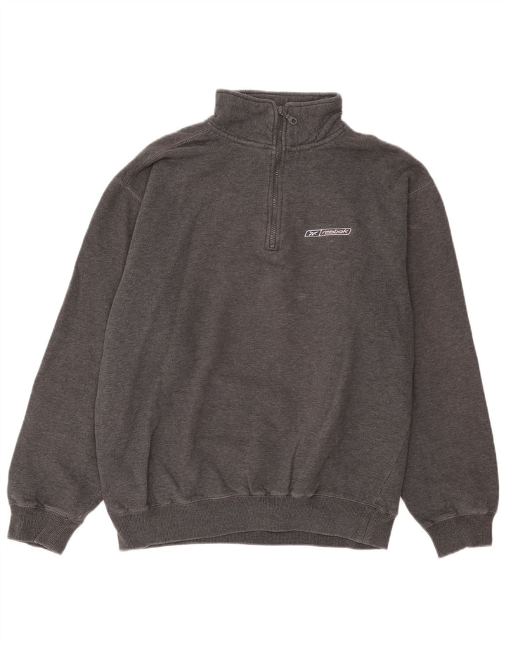 Reebok muška majica s izrezom i srednje sivim pamukom