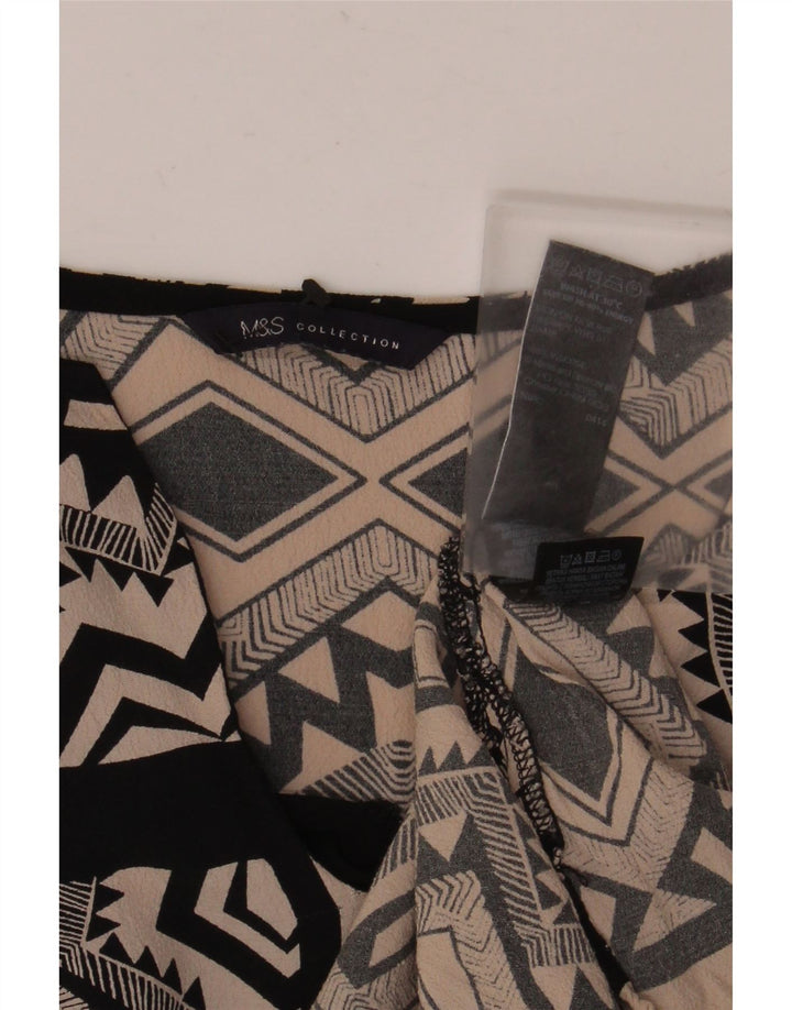 Top ženske bluze Marks & Spencer UK 16 Velika crna geometrijska viskoza