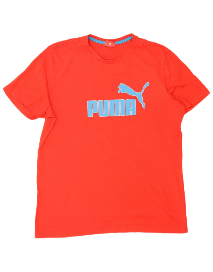 PUMA Mens Graphic T-Shirt Top Large Red Cotton