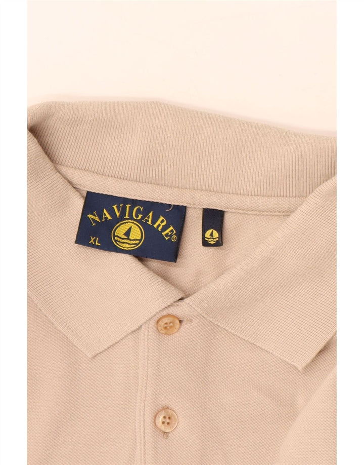 NAVIGARE muška polo majica dugih rukava XL bež pamuk