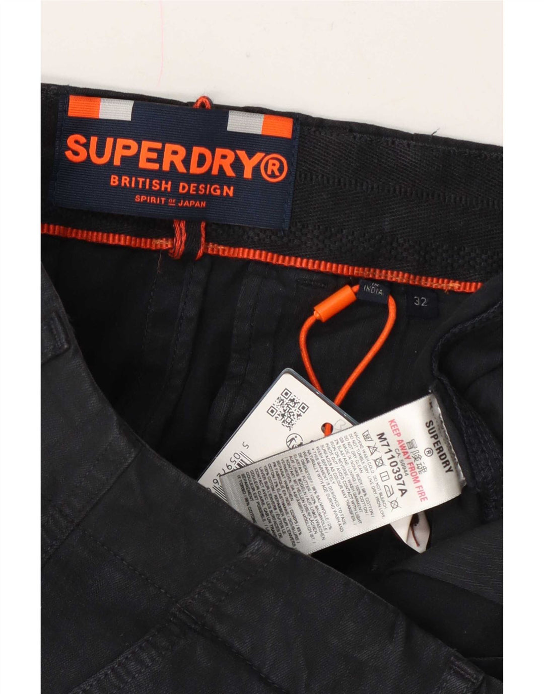 Superdry muške chino kratke hlače W32 srednje tamnoplavi pamuk