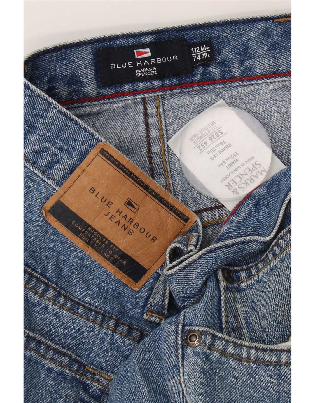 Marks & Spencer muške ravne traperice Blue Harbor W44 L29 pamuk