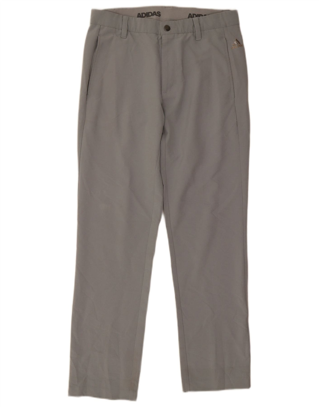 Adidas muške ravne chino hlače W30 L28 sivi poliester