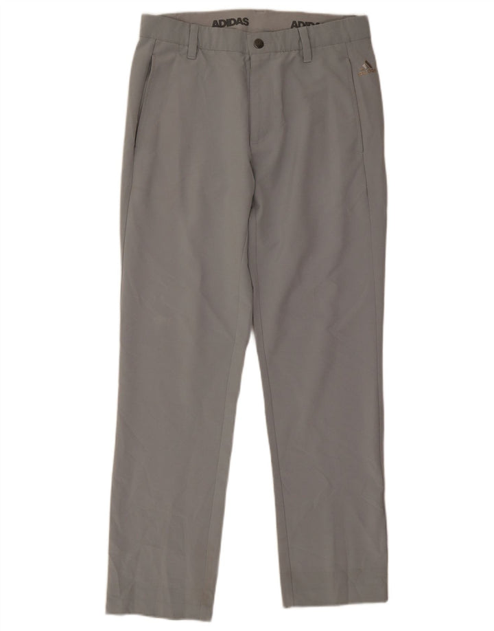 Adidas muške ravne chino hlače W30 L28 sivi poliester