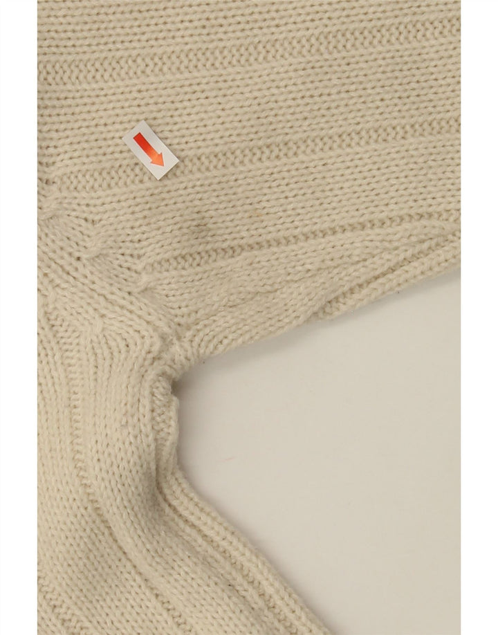 MAN'S WORLD Mens V-Neck Jumper Sweater IT 52 Large Off White Polyacrylic Vintage Man's World and Second-Hand Man's World from Messina Hembry 