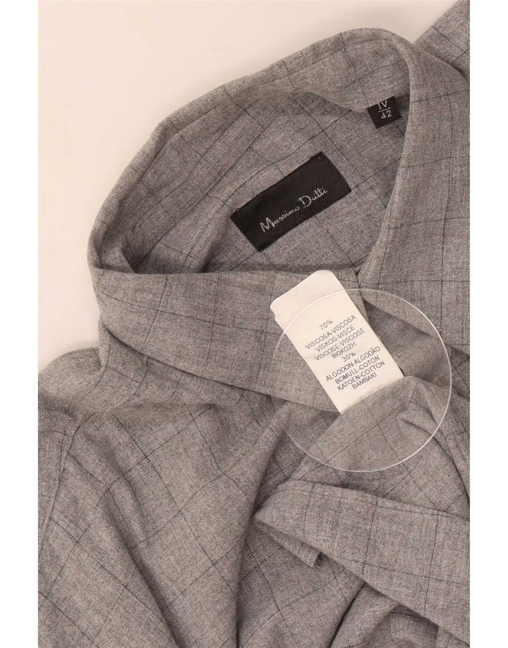 Massimo Dutti visoka muška košulja, velika siva karirana viskoza, veličina 42
