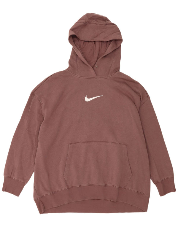 Nike muška majica s kapuljačom širokog kroja 2XL smeđi pamuk