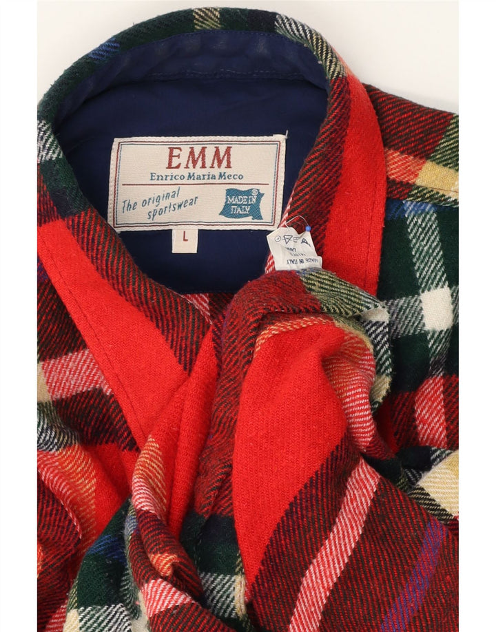 VINTAGE muška flanelska košulja velika crvena karirana vuna