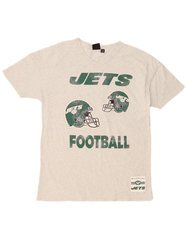 NFL ženska majica kratkih rukava s grafičkim motivima New York Jets UK 14/16 veliki sivi pamuk