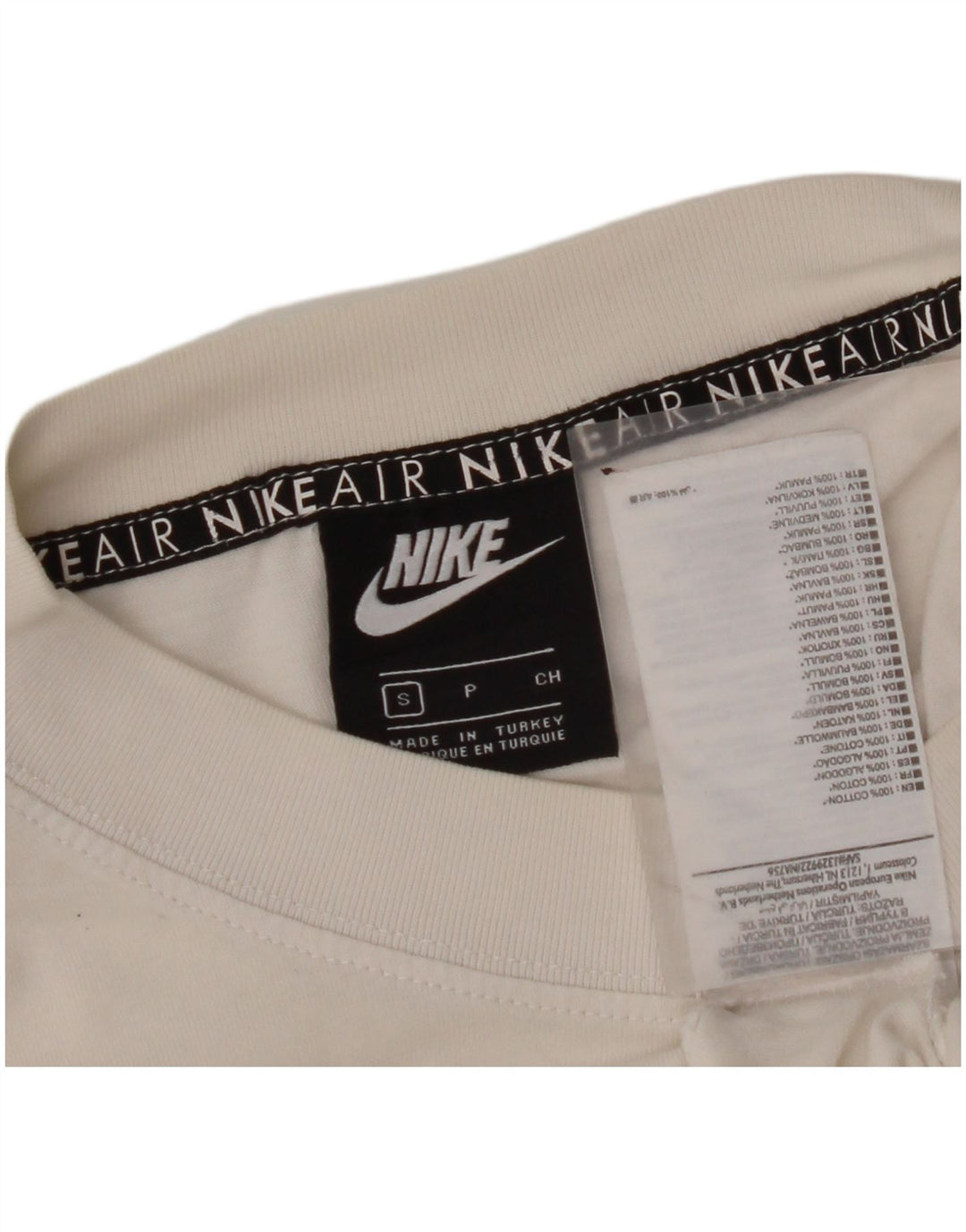 NIKE ženska majica kratkih rukava s velikim grafičkim kratkim rukavima UK 10 Small White Cotton