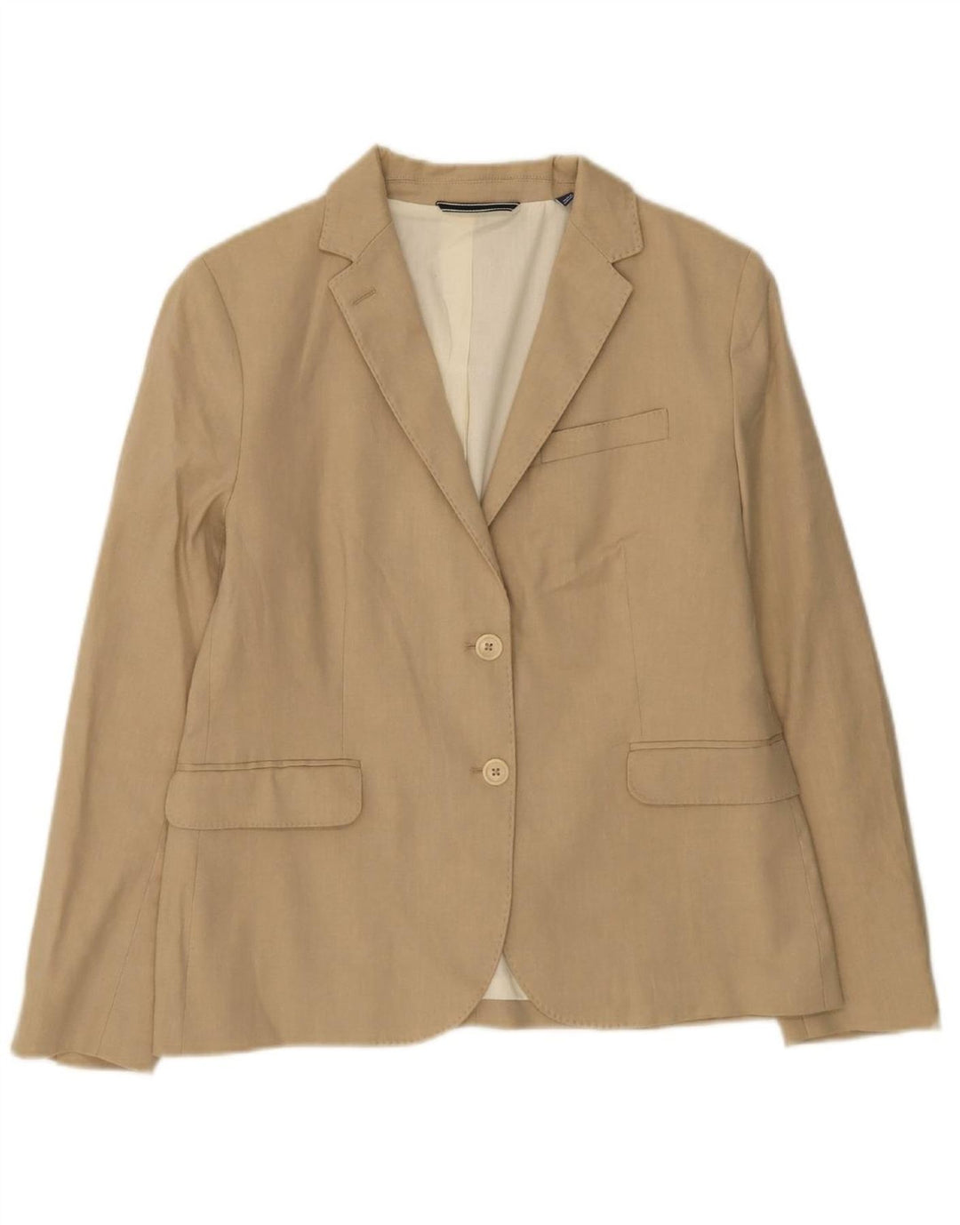 GANT Womens 2 Button Blazer Jacket UK 16 Large Beige Linen