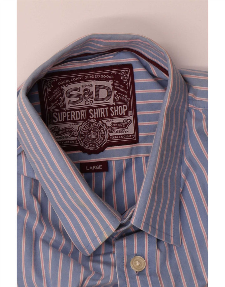 Superdry muška košulja, pamuk s velikim plavim prugama
