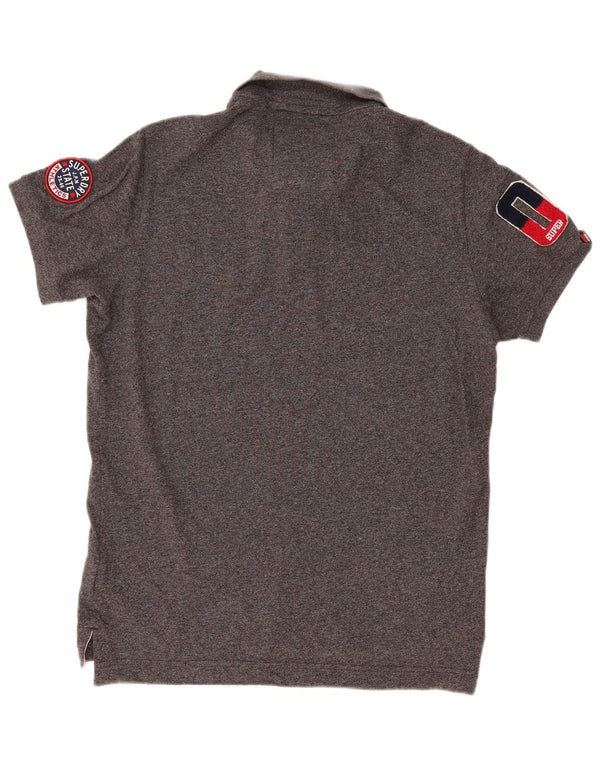 Superdry muška grafička polo majica XL, sivi flekasti pamuk