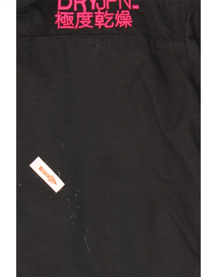 Superdry ženska Windmac vjetrovka s kapuljačom UK 16 velika crna najlonska jakna
