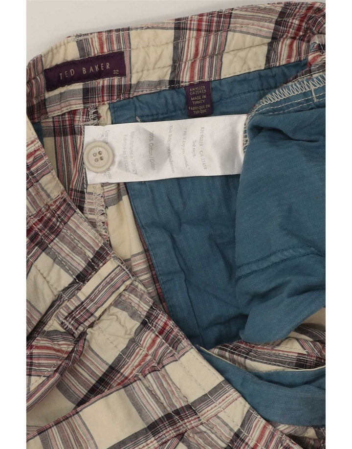 Muške chino kratke hlače Ted Baker W32 srednje šareni karirani pamuk