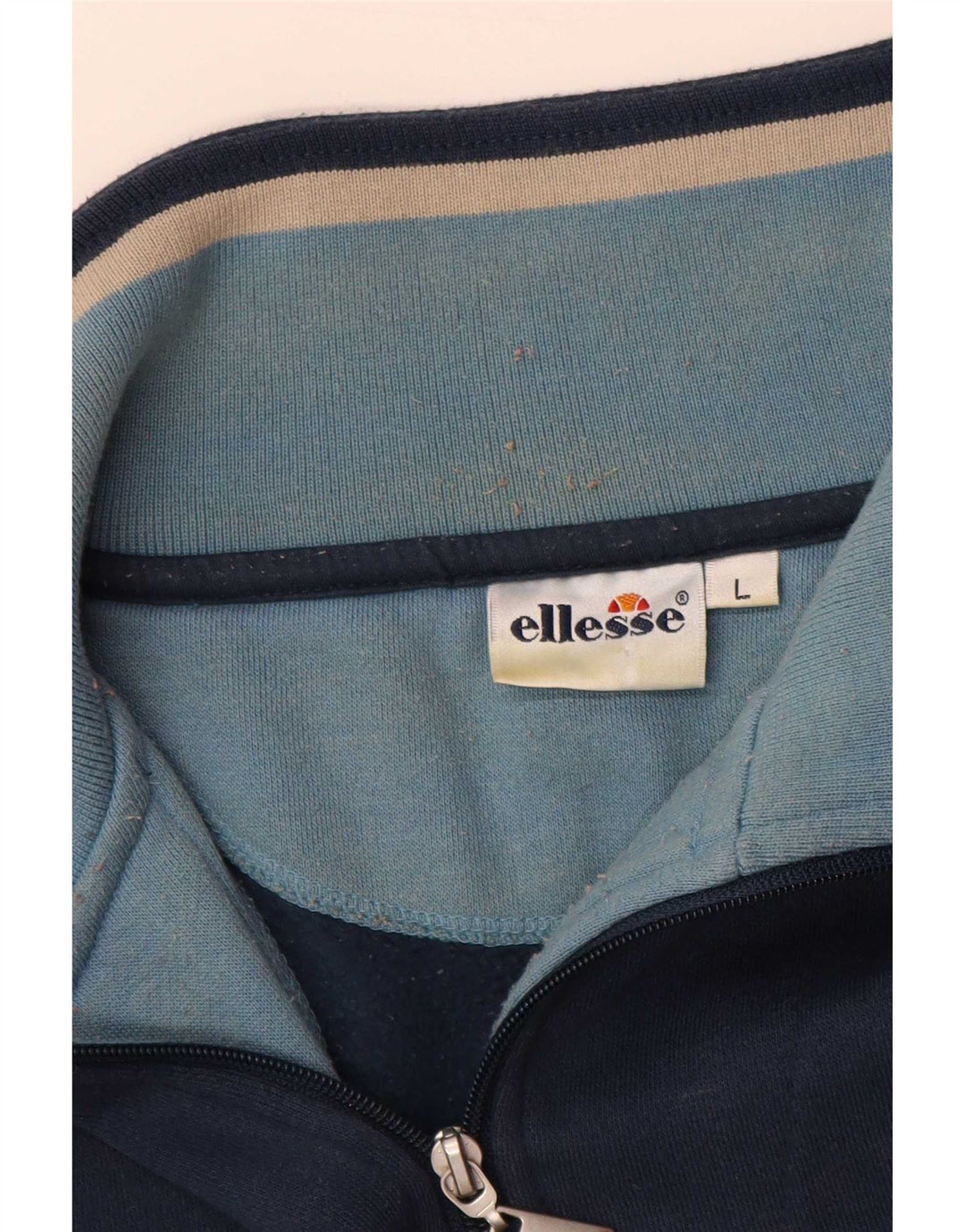 Ellesse muška majica s izrezom s patentnim zatvaračem, veliki tamnoplavi pamuk