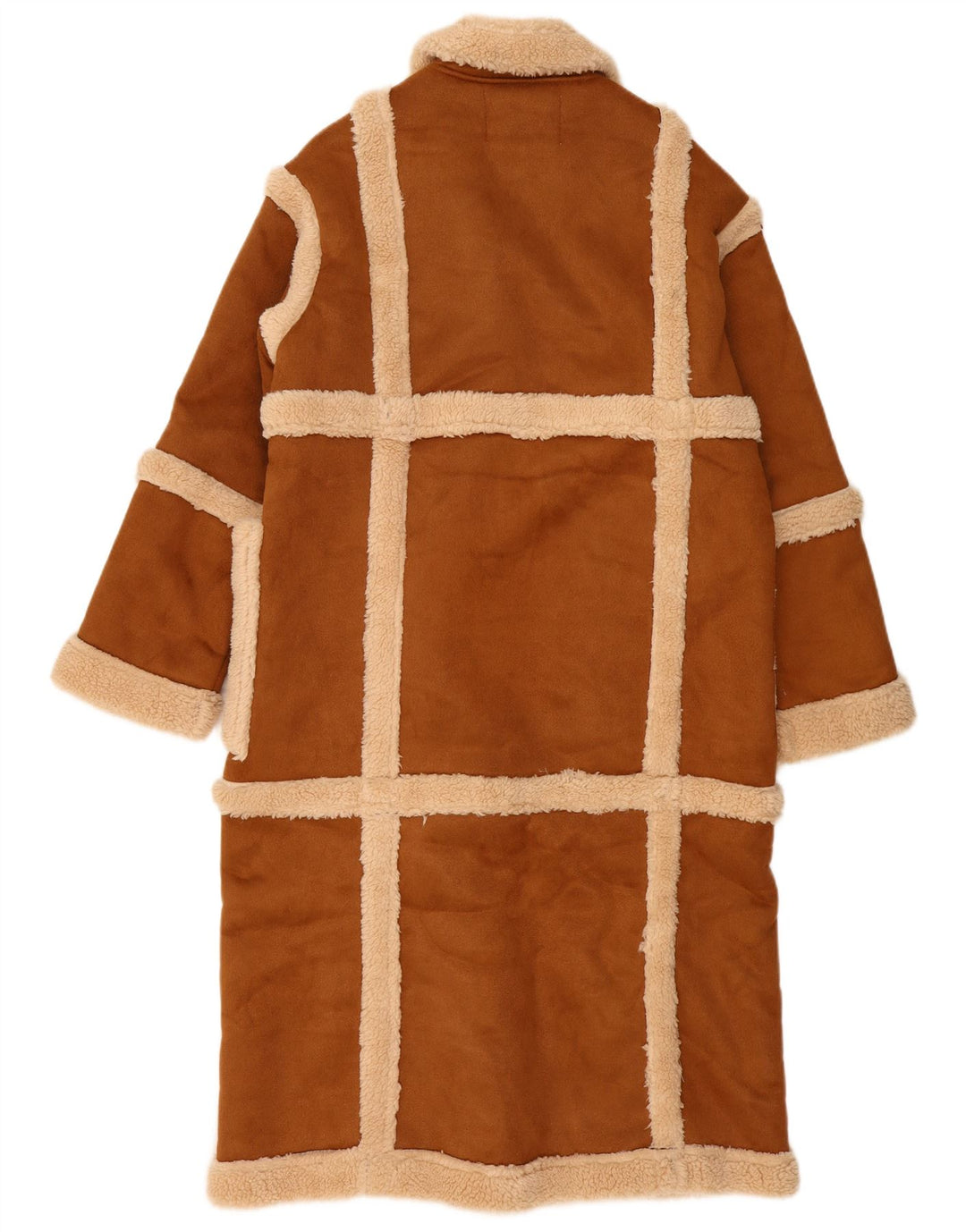 K. ZELL Ženski široki šerpa kaput UK 14 srednje smeđi geometrijski