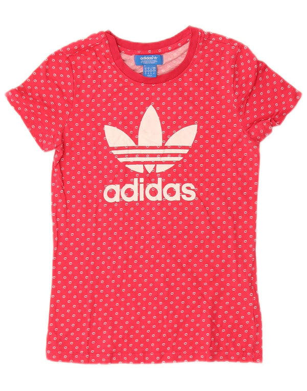 Adidas ženska majica kratkih rukava s grafičkim motivima UK 10 Small Pink Spotted Cotton