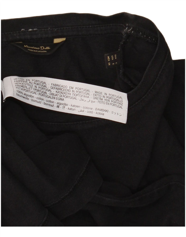 Muška majica kratkih rukava Massimo Dutti mala, crna pamučna