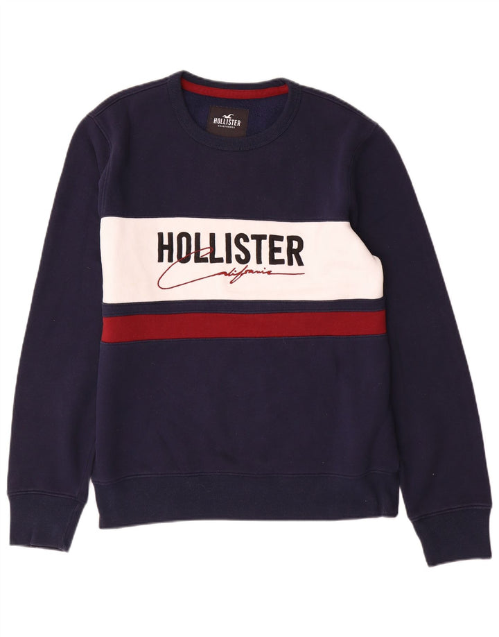 Hollister muška majica s grafičkim motivima srednje plave boje
