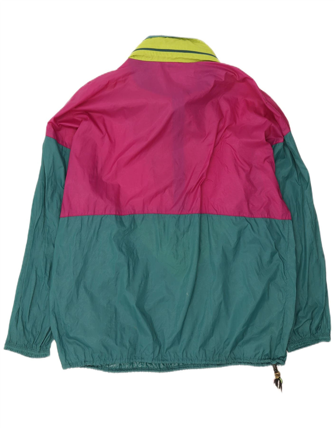 Vintage muški grafički pulover Kišna jakna UK 42 XL Green Colourblock