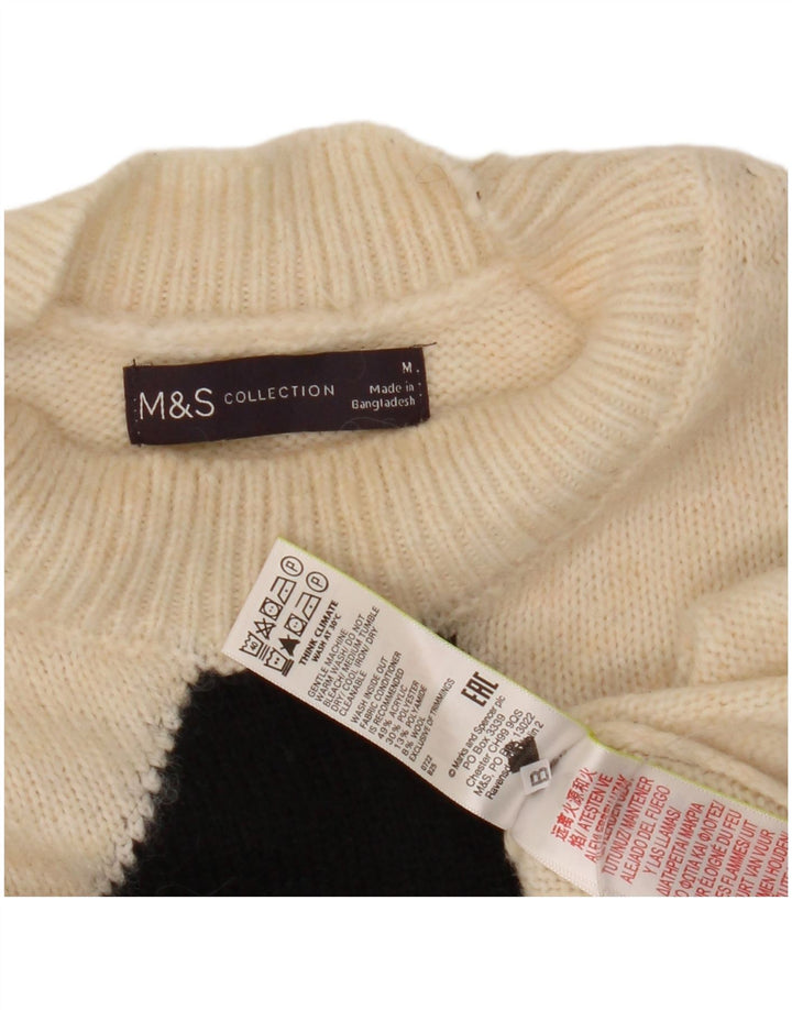 Marks & Spencer ženski džemper s okruglim izrezom UK 14 srednje bijele boje