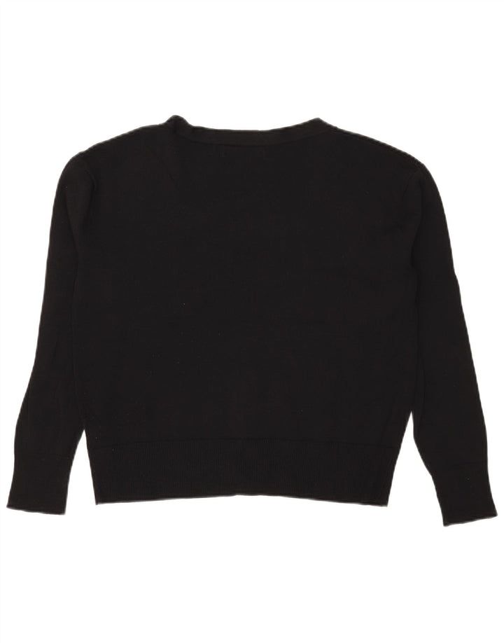 Marks & Spencer ženski kratki kardigan pulover UK 8 Small Black