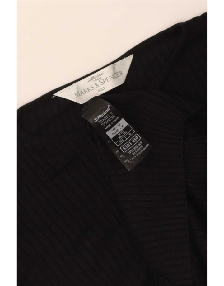 Top ženske bluze Marks & Spencer UK 12 srednje crne svile
