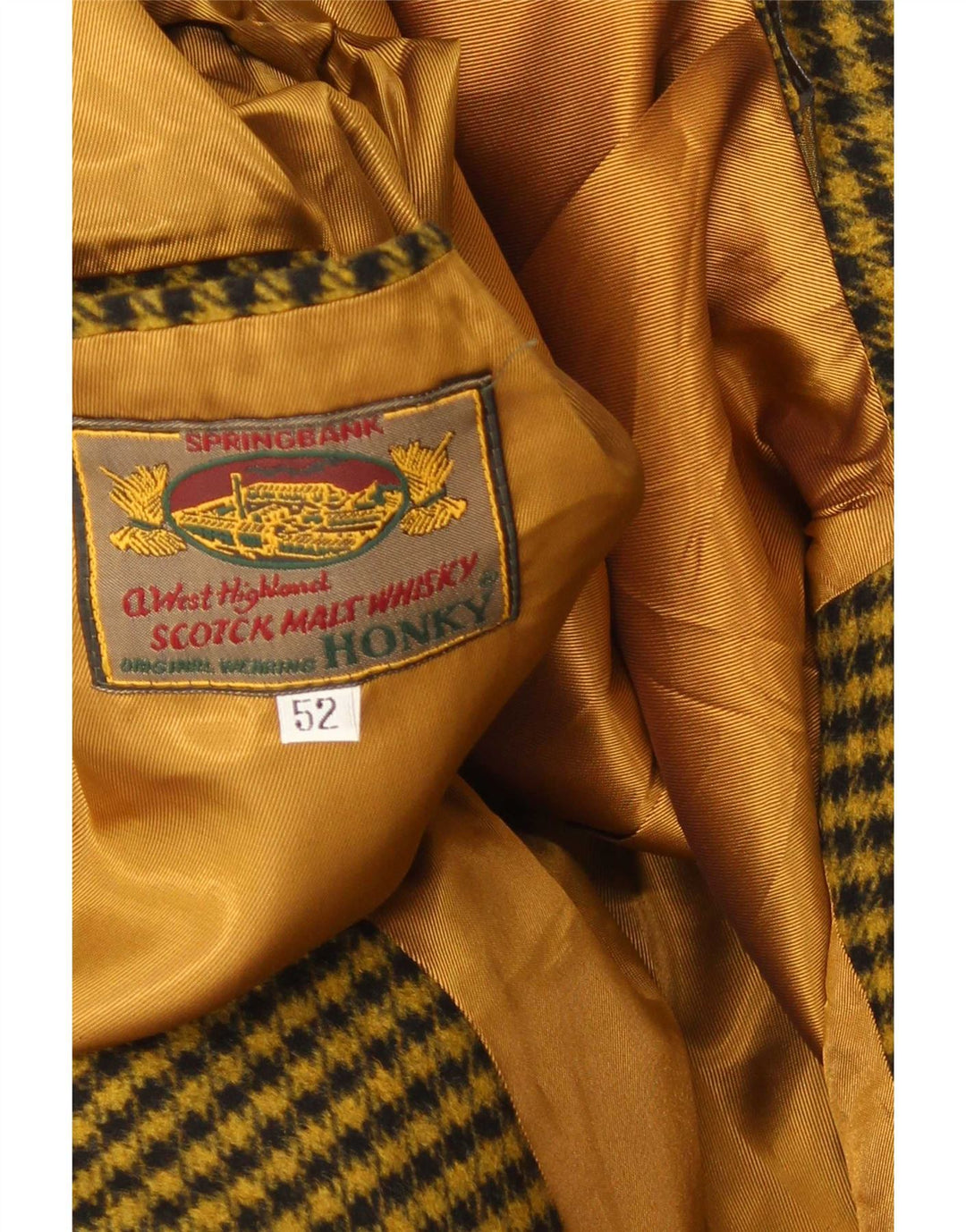 Vintage muška jakna sa 2 gumba IT 52 XL žuti karirani poliester
