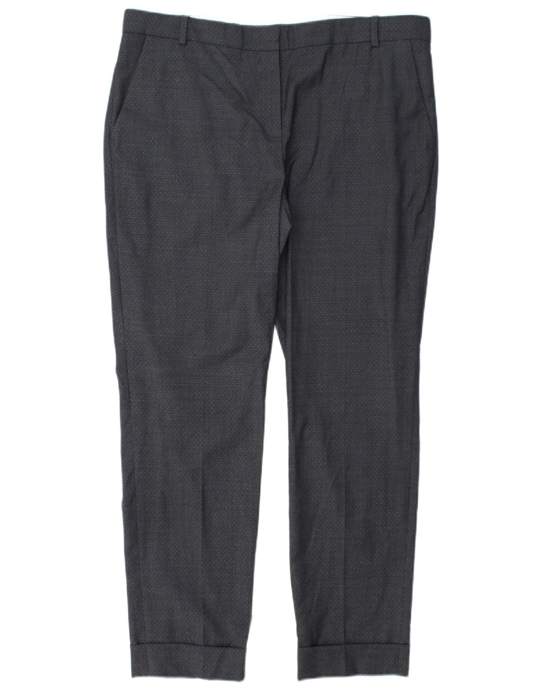 JIGSAW Ženske ravne chino hlače UK 14 Large W34 L28 Sivo na točkice