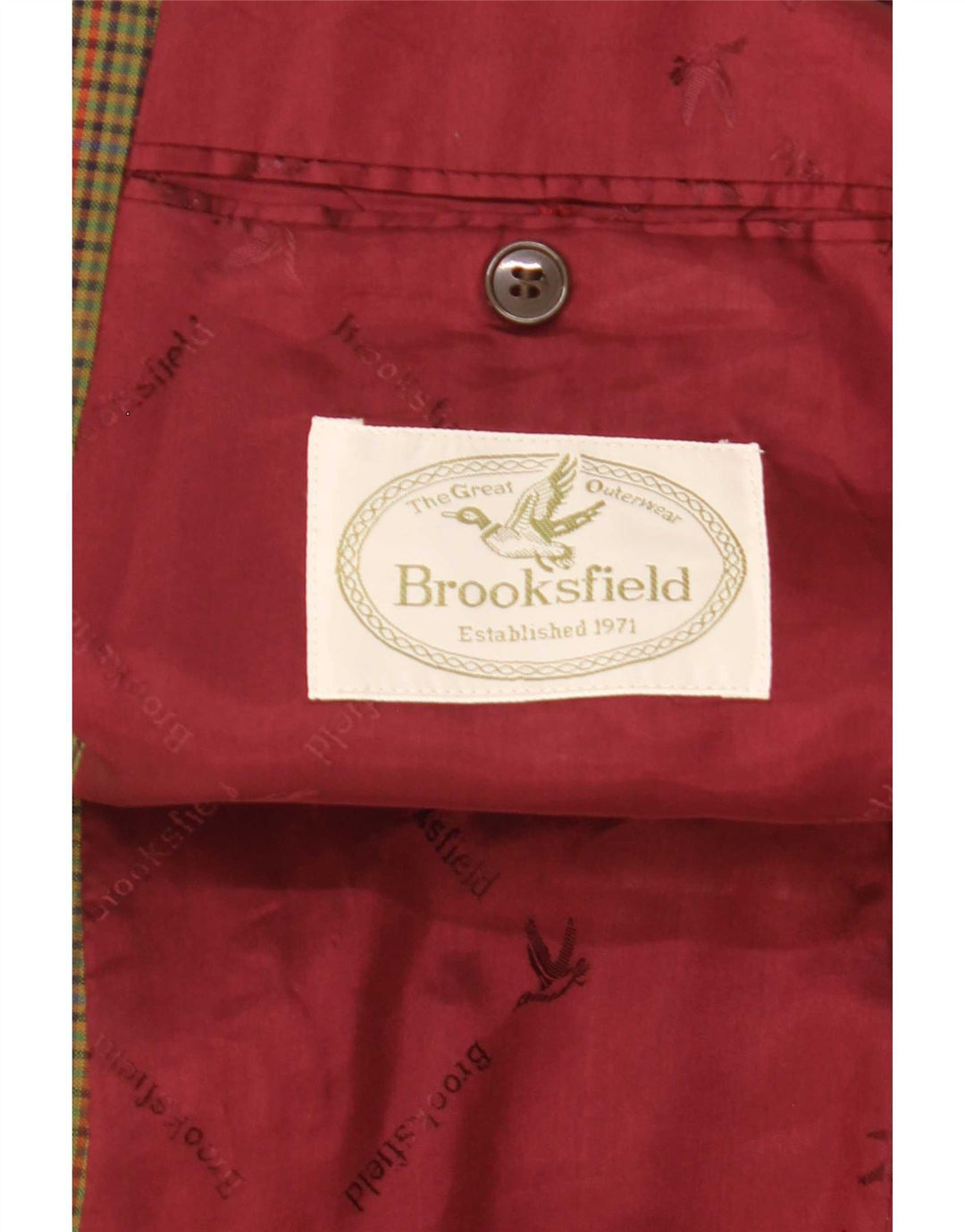 Brooksfield muški sako s 2 gumba IT 52 XL, zelena karirana vuna