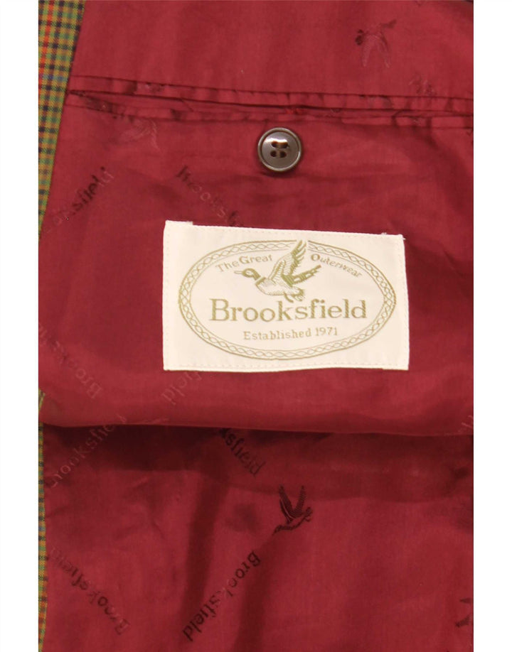 Brooksfield muški sako s 2 gumba IT 52 XL, zelena karirana vuna
