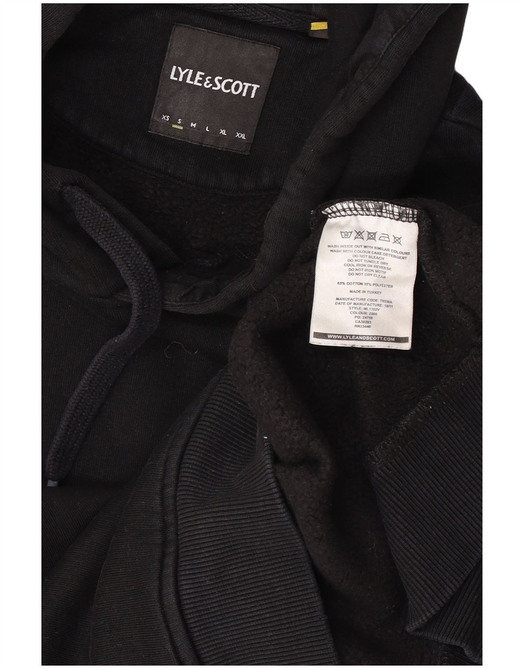 Lyle & Scott muška majica s kapuljačom, mali crni pamuk
