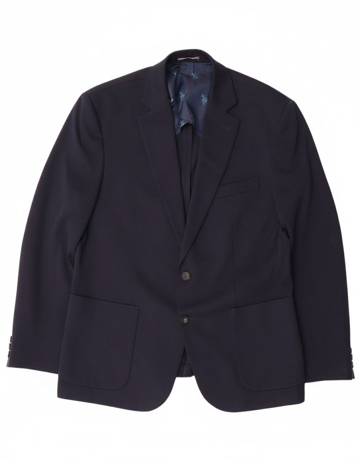 US POLO ASSN Womens 2 Button Blazer Jacket UK 42 XL Navy Blue Classic
