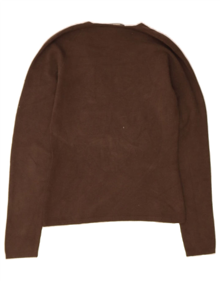 LIU JO Womens Crop V-Neck Jumper Sweater IT 42 Medium Brown Viscose Vintage Liu Jo and Second-Hand Liu Jo from Messina Hembry 