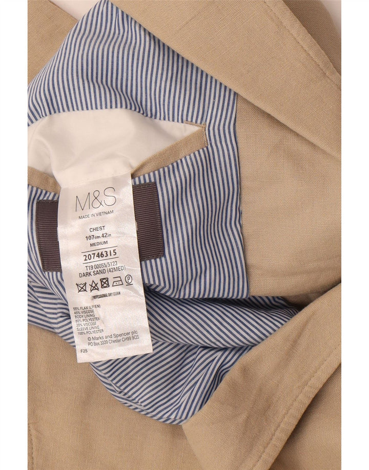 Marks & Spencer muška jakna sa 2 gumba UK 42 Large Beige Lan