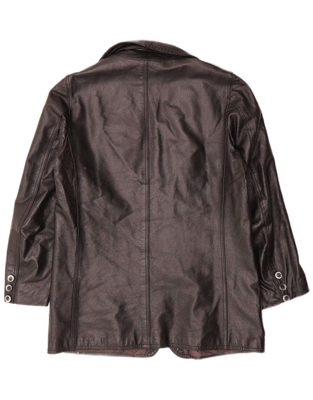 Vintage ženska kožna jakna sa 2 gumba UK 14 velika crna