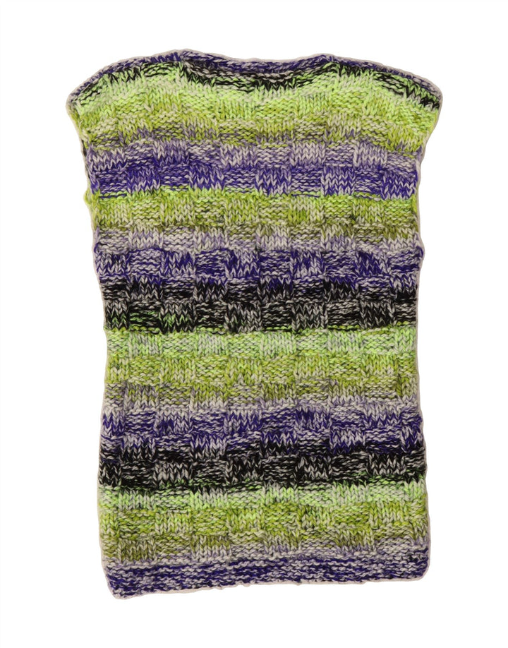 VINTAGE Womens Vest Tank Top UK 12 Medium Multicoloured Striped Vintage Vintage and Second-Hand Vintage from Messina Hembry 